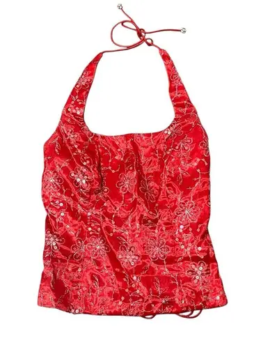 Blondie Nites Authentic Vintage Y2K Red Sequin Prom Dress Corset 2-Piece Jaslene