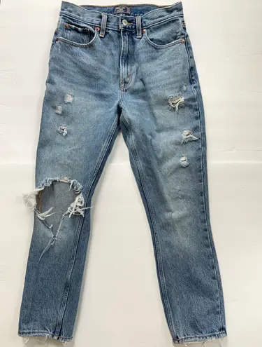 Abercrombie & Fitch A&F High Waist Distressed Mom Jeans