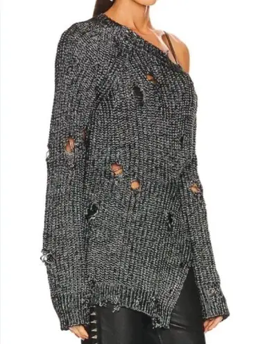 NBD  Mundaka Distressed Oversized Black Metallic
Sweater(Size Small)