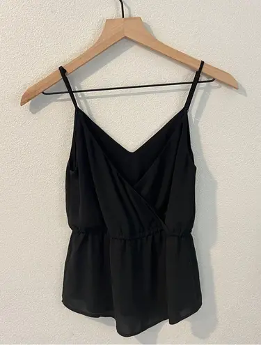 Babaton Aritzia Warren Camisole Black Chiffon Cinched Tie Waist Size XXS