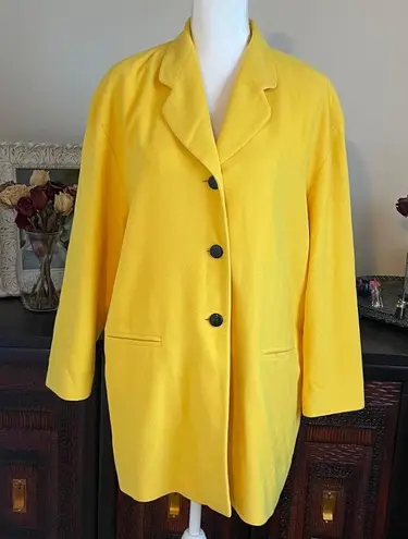 Vintage Escada Angora Cashmere Blend Jacket size 36 Yellow