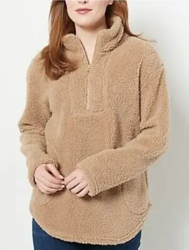 Koolaburra by Ugg Brushed Back Sherpa Fleece Pullover Jacket in Tan 3X