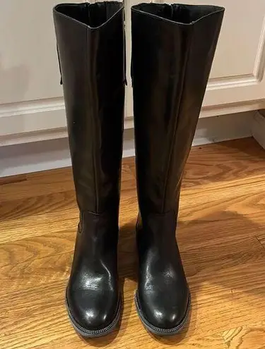 Franco Sarto  Women’s Black Rounded Toe Becky Wide Calf Knee High Boots- Size 6M