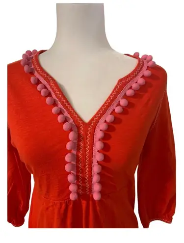 Boden USA Boden | Coral Pom Pom Beach Costal Grandma Preppy Dress Size 6 Petite 