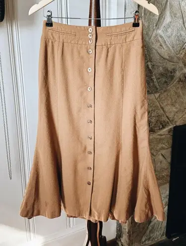 Vintage Wool High Waisted Tan Button