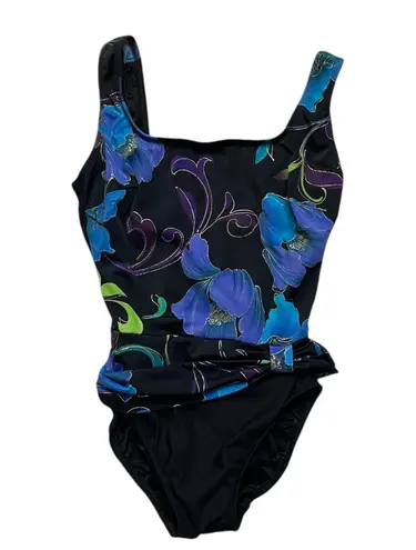 Vintage women’s inches away floral print one piece bathing suit Multi Size 10