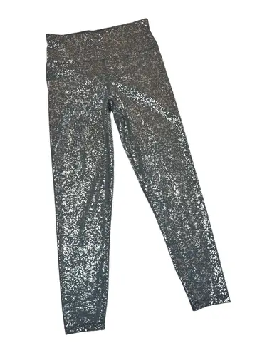 Sweaty Betty Leggings Silver Goddess 7/8 Workout Grey Terrazzo Foil Small