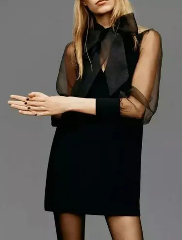 ZARA Blogger Favorites Black Organza Dress Size S