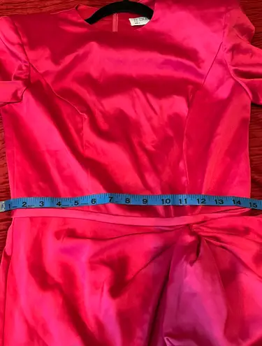 Mac Duggal NEW IEENA FOR Pink Long Sleeve Structured Bow Draped Gown Size 6