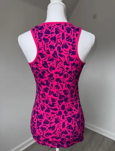 Miley Cyrus Y2K Max Azria Pink Heart Print Ribbed Tank Top Sz XL 2000s Punk Rock