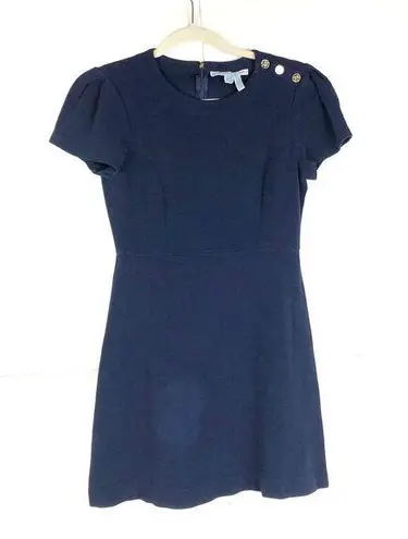 Draper James Navy Blue Short Sleeve Mini Dress Size Small Sailor Nautical FLA