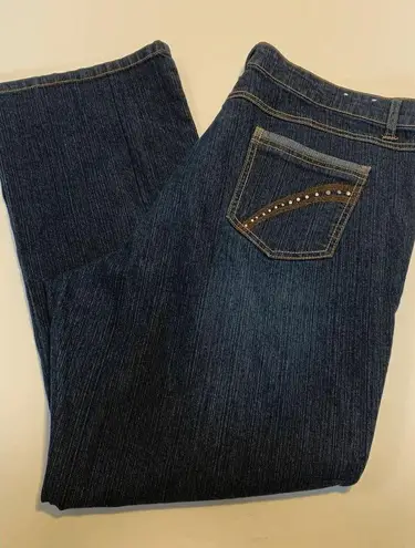 Evil Gemelli Flared Jeans Embellished Back Pockets Size 20 Blue