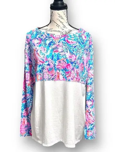 Lilly Pulitzer  Large Finn Top Treasure Trove Long Sleeve Vacation Resort Beach