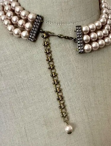 Heidi Daus "Secret Garden" Triple Strand Pearl Statement Necklace