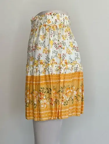 The Comfy And Ready Fiona Floral Mini Skirt in Yellow