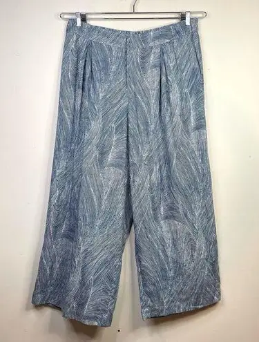 Target Fe Noel x  Linen Blend Blue White Tropical Wide Legs Pants womens 1X new