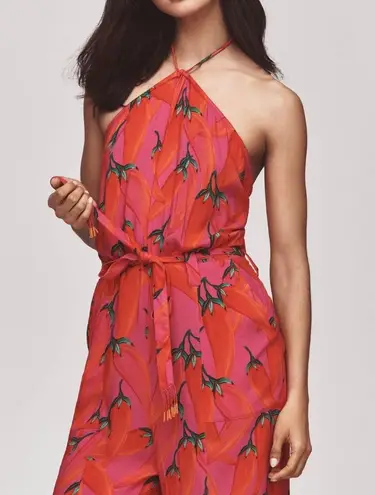 Farm Rio Halter Neck Wide-Leg Jumpsuit, Size LP