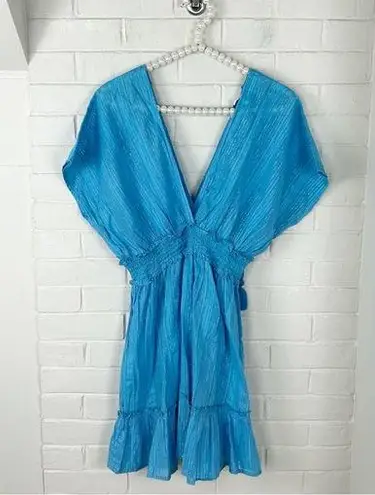 Blue Island Blue Boho Shimmer Mini Dress Size M
