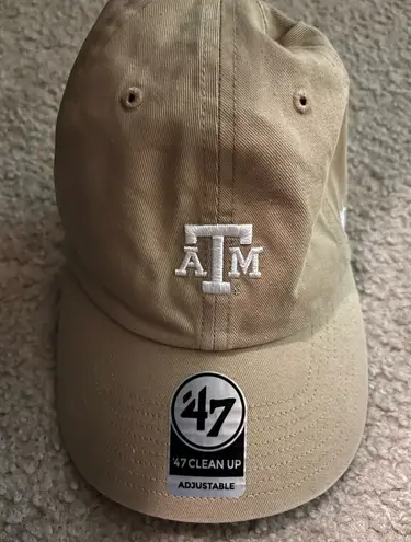 47 Brand Unisex Texas A&M university aggie khaki and white adjustable 47 hat thumbnail 1