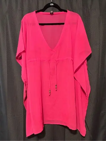 Echo Pink Swim Coverup with Flutter Sleeves One Size Size undefined