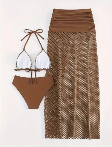 Andrea’s Deal NWT AD Tribal Print 3 Piece Set Bikini, SIZE L