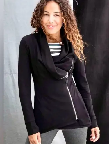 Matilda Jane Laia Ponte Asymmetrical Black Full Zip Asymmetrical Jacket Sz S
