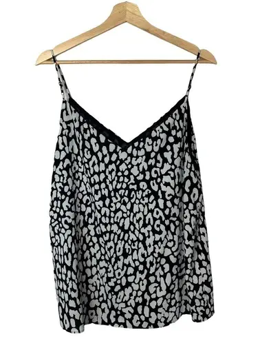 Calvin Klein  Black & White Leopard Print Cami Tank Top M