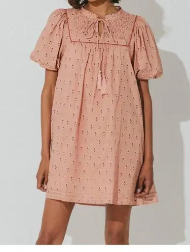 Cleobella Sybil Mini Dress Petal Blush Pink Babydoll Tassel Cottage Core Medium