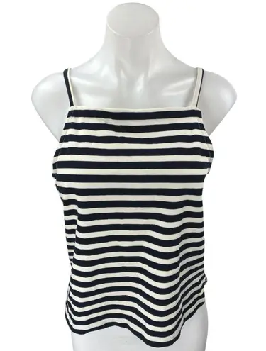 J.Crew Women's White Blue Striped Sleeveless Knit Cami Camisole Tank Top Size S