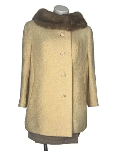 ROTHMOOR Wool Coat Fur Collar Lined 60s 70s VINTAGE Fits Size Medium