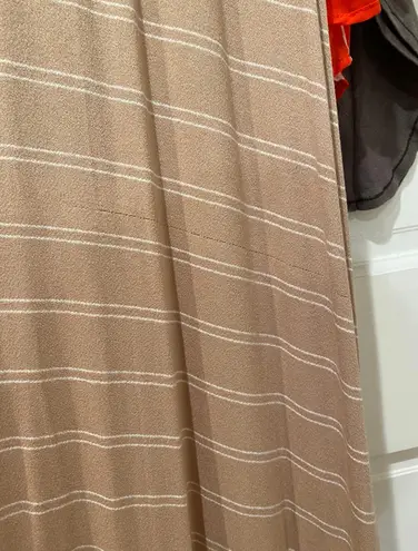 Boutique Intersection Beige/White Striped Short Sleeve T-Shirt Dress Size Small