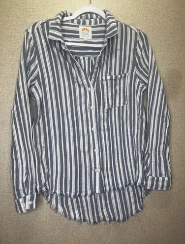 C&C California  Navy and White Striped Shirt - Image 1