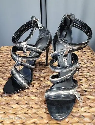Dolce & Gabbana Heels Women's 6.5 Black Patent Leather Zip Up Stiletto Pump