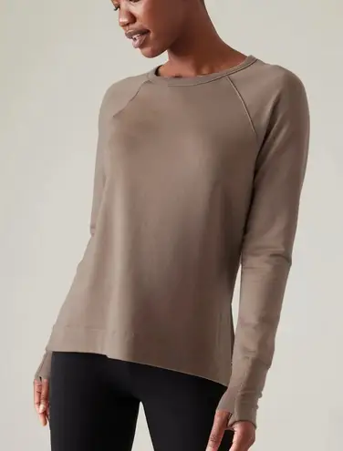 Athleta  Coaster Luxe Recover Sweatshirt Womens Large Purple Taupe Pullover