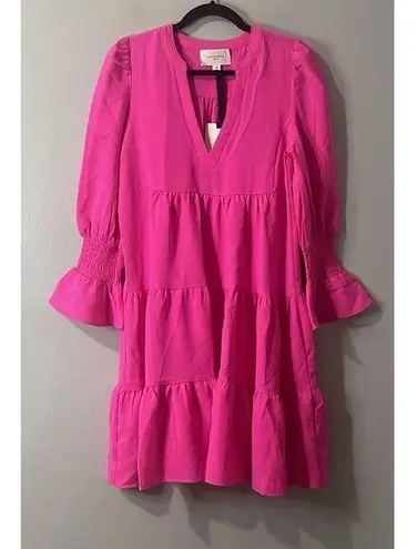 POMANDER PLACE Tuckernuck Crepe Kenzo Dress Size XS Electric Pink NEW Barbie