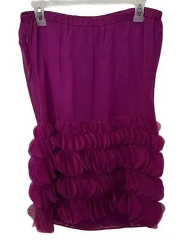 Jenny Han Purple Ruffle Skirt Party Cocktail Mini Dress Womens Size L