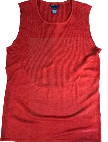 Doncaster Women’s Sleeveless Wool Sweater Top Brick Red 100% Wool Lg Pre-owned
