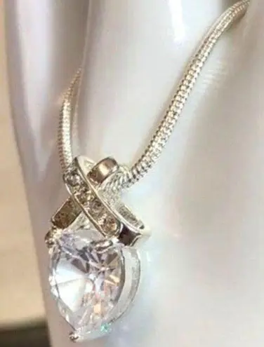 Swarovski Elements Infinity Heart Pendant on Silver Chain Necklace