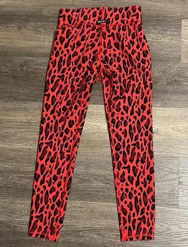MICHI High Rise Red & Black Leopard Animal Print Verve Leggings Medium