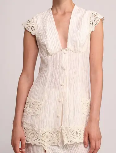 NWT Sabina Musayev Marlen Top in Ivory / Cream