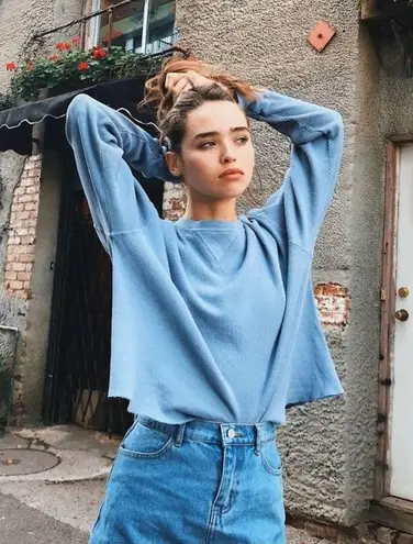 Brandy Melville John Galt Blue Laila Thermal Crop Top 28 20 Off Retail From janelle
