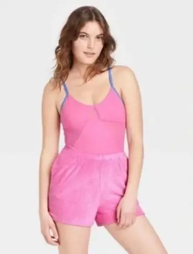 NWT Colsie Barbie Pink Colsie Spaghettie Strap Bodysuit Leotard Onesie Lingerie Size XL