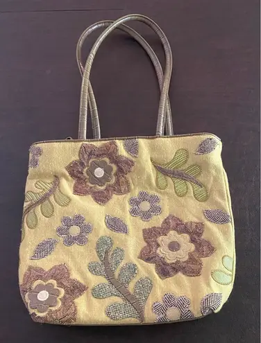 Bueno Floral Embroidered Shoulder Bag Cottagecore Purse Tan Fall Quilted Boho