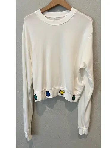 Lauren Moshi Spalding Hello Moshi Pullover In Milk Size Large