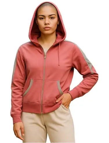 Gloria Vanderbilt Vintage Sport Hooded Track Jacket Large Retro 80s/90s