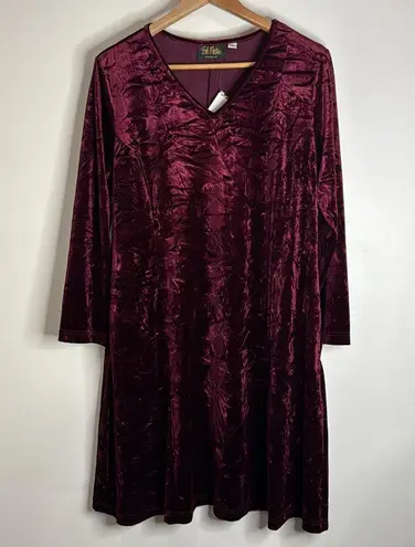 Bob Mackie New Ruby Crushed Velvet Flare Dress with Pockets Size L