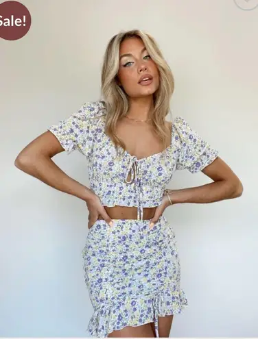 Lane 201 Tea Garden Top And Skirt Set NWT Floral