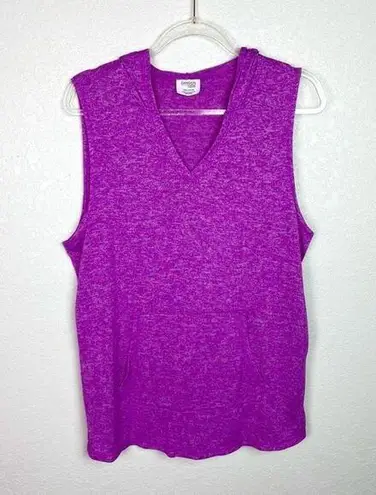 DANSKIN NOW Bright Purple Workout Hooded Tank Top Size L Size L