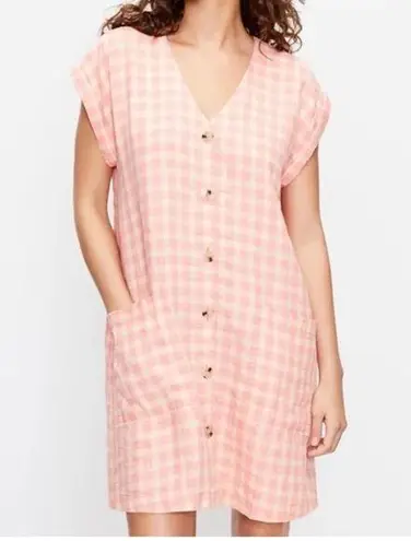 Lou & grey   pink and tan checkered buffalo gingham dress sz XS thumbnail 1