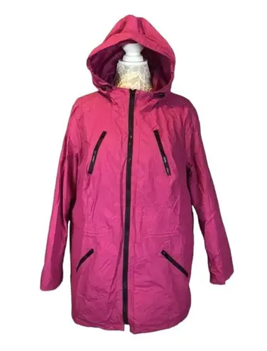 Woman Within  hooded pink trench rain coat size 18-20